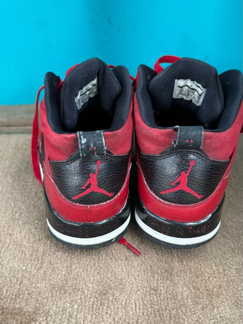 Jordan Red and Black Men's Basketball Sneakers size 11